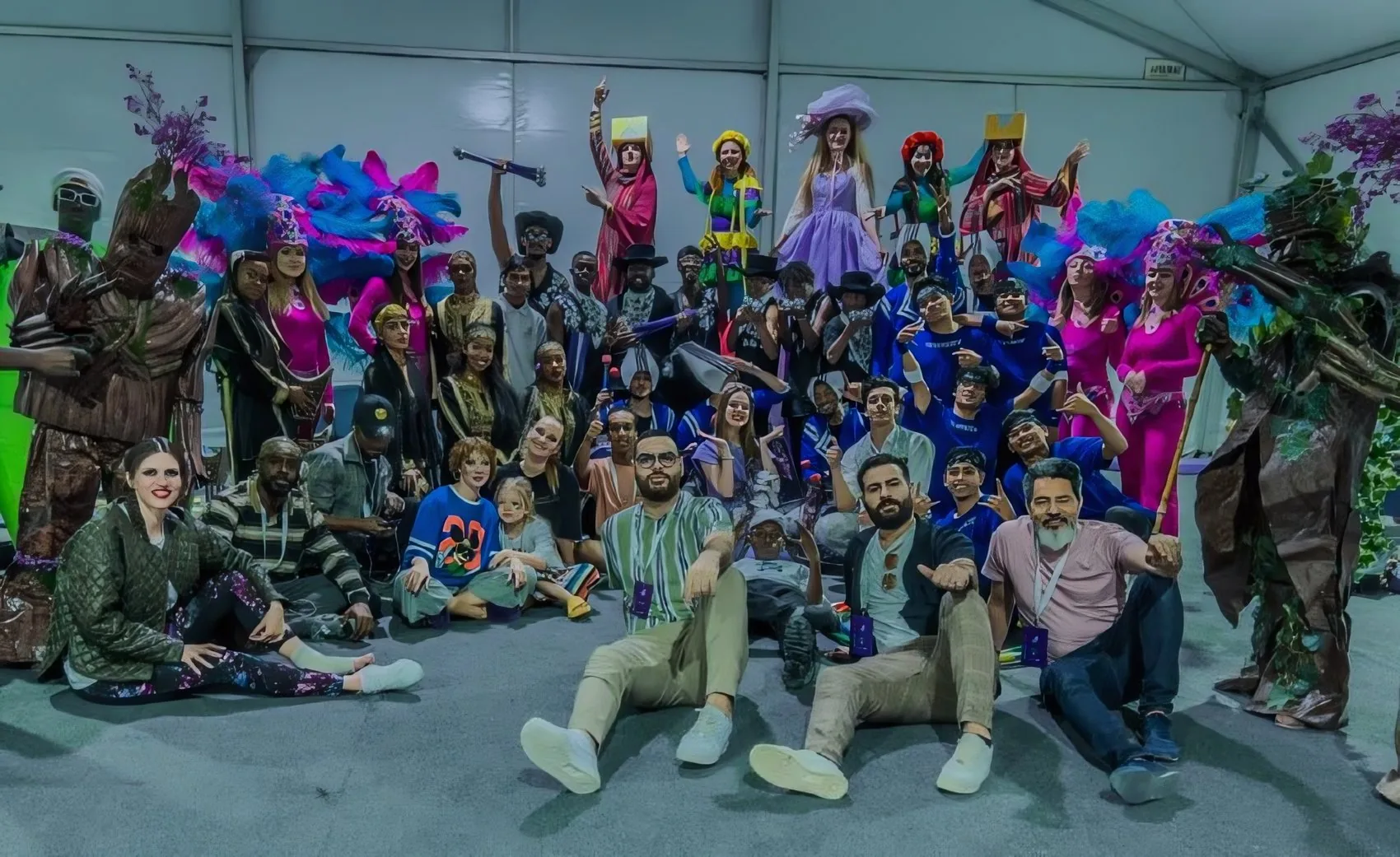 Artists and crew together at Al Khozama Land